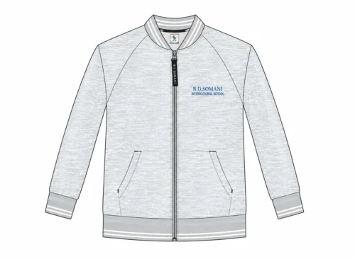 Flat Knit Collar Grey Jacket (Common)
