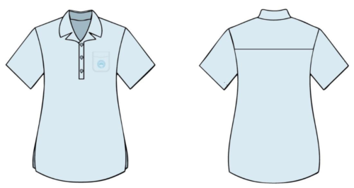 Anti-Bacterial Girls Sky Blue Half Sleeve Shirt (Class 1–10)